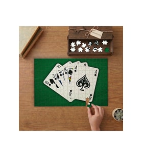 İskambil Kağıtları Tasarımı 240 parça Ahşap Puzzle Ahşap Kutuda MP00557