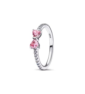 Poseidons Jewellery Işıltılı Pembe Fiyonk Yüzük