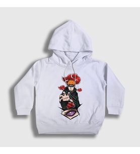 Presmono Unisex Çocuk Beyaz Pain Anime Naruto Kapüşonlu Sweatshirt 318372tt