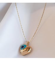 Nazar Boncuklu Gold Kaplama Açılır Kapanır İsim Yazılabilen Gümüş Kolye