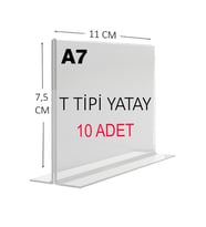 HEROGLAS(10ADET) A7 T Tipinde Yatay Masa Üstü Şeffaf Pleksi / Föylük-Fiyatlık-Menü-Broşürlük