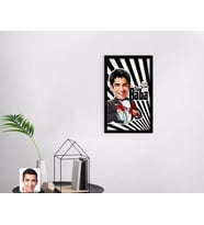 BK Gift Kişiye Özel Godfather Baba Karikatürlü Dekoratif Ahşap Siyah Çerçeveli Tablo-6