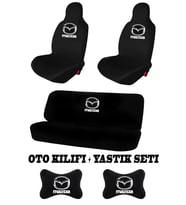 Mazda Uyumlu Oto Koltuk Kılıfı Takım +mazda Oto Boyun Yastığı 2'li Set