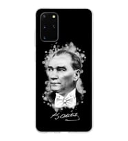Samsung Galaxy S20 Plus Kapak Atatürk Tasarımlı Şeffaf Silikon Kılıf