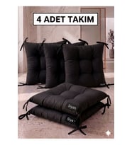 4'lü Bahçe, Balkon, Salon Sandalye Minderi, Bağcıklı