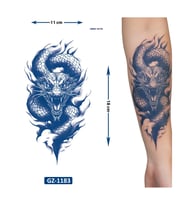 Dragon Saldırısı 1 Ay Kalıcı Geçici Dövme Yapıştırma Dövme