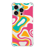PrintiFy Apple iPhone 15 Pro Max (Kamera Korumalı) Uyumlu Köşe Korumalı Renkli Desen Kılıf