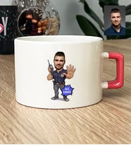 Kişiye Özel Karikatürlü Özel Güvenlik Lüks Fincan Doğum Günü Hediyesi