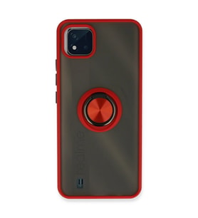 Realme C11 2021 Kılıf Montreal Yüzüklü Kapak - Kırmızı