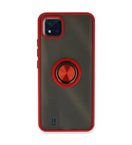 Realme C11 2021 Kılıf Montreal Yüzüklü Kapak - Kırmızı