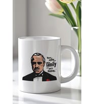 The God Father Tasarımlı 330ml Baskılı Beyaz Seramik Kupa Bardak