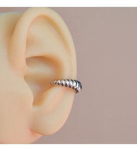 Silver Renk Deniz Kabuğu Model Earcuff Sıkıştırma Kıkırdak Küpe (Çok Renkli)