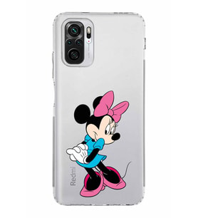 Xiaomi Redmi Note 10 4G  Kamera Korumalı Kapak Minnie Mouse Tasarımlı Şeffaf  Kılıf