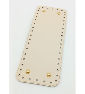 Angel Çanta Aksesuar Suni Deri Krem Renk 30X12 cm Dikdörtgen Çanta Tabanı (Light Gold Aparatlı)
