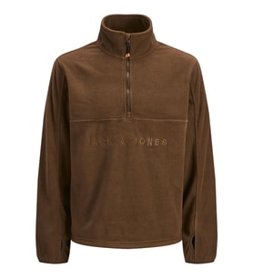 Jack & Jones JJALPES Half Zip Fleece Jacket – Erkek Polar Mont (Kahverengi)
