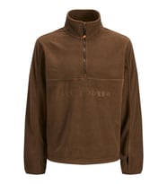 Jack & Jones JJALPES Half Zip Fleece Jacket – Erkek Polar Mont (Kahverengi)
