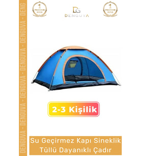 #KampÇadırı Su Geçirmez Kolay Kurulum Hafif Taşınabilir Festival Sineklikli 2-3 Kişilik Kamp Çadırı