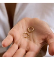 14K Altın Halka Küpe 1,2 mm 1.2 cm GİZLİ KİLİT