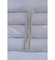 Pirinç Gümüş Renk Zirkon Taşlı Su Yolu Model Küpe