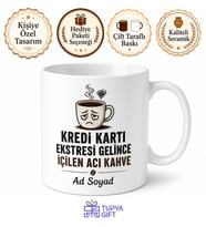 Kredi Kartı Ekstresi Esprili Acı Kahve Maaş Günü Kupa Bardak Hediye