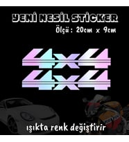 4x4 arazi aracı suv oto sticker - ışıkta renk değiştiren hologram sticker yapıştırma