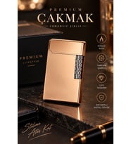 Premium Rose Gold Metal Çakmak Yandan Çarklı Ateşleme, Özel Kutusunda ve hediye paketinde. Eşe, Sevgiliye , Arkadaşa, Babaya Hediye