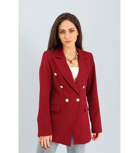 Blazer Fleto Cepli Atlas Kumaş Ceket - Bordo