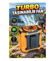100 Hız Ayarlı 5000 mAh Şarjlı Turbo Taşınabilir Fan – Bel Klipsli