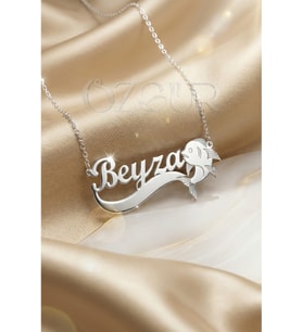 925 Ayar Gümüş İsimli Balık Figürlü Kolye