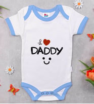 BK Kids I Love Daddy Tasarımlı Mavi Bebek Body Zıbın-1