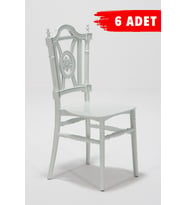 6 Adet Keops Beyaz Sandalye / Balkon-Bahçe-Mutfak