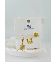 Zirkon Taşlı Üçlü Kombin Küpe - Kp00400