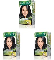 Sea Color Amonyaksız, Vegan, Doğal, Besleyici Kalıcı Saç Boyası%100 Beyaz Kapama (1 Paket 2 X 50 Ml