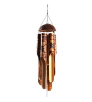 Feng Shui Coconat Bambu Rüzgar Çanı 45 cm Orta Boy (Karışık)