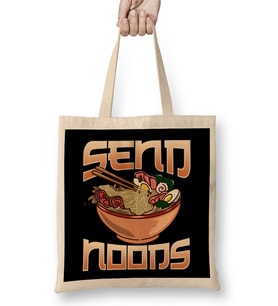 Send Noods Anime Gaming Pho Ramen Noodle Pun Bez Çanta Uzun Saplı