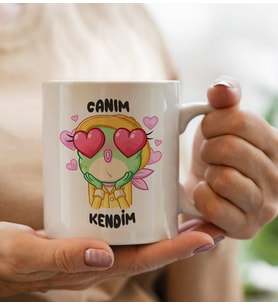 BK Gift Canım Kendim Tasarımlı Beyaz Kupa Bardak, Arkadaşa Hediye, Doğum Günü Hediyesi