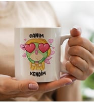 BK Gift Canım Kendim Tasarımlı Beyaz Kupa Bardak, Arkadaşa Hediye, Doğum Günü Hediyesi