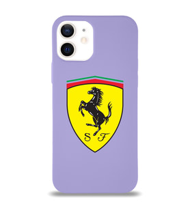 Apple iPhone 12 Mini  Lansman Kılıf Ferrari Tasarımlı Altı Kapalı İçi Kadife Kaplı  Kapak (Şeffaf)