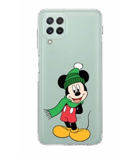 Samsung Galaxy A22  Kamera Korumalı  Kapak Mickey Mouse Tasarımlı  Şeffaf Kılıf