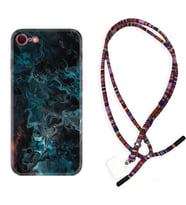 Apple iPhone 5 6 7 8 Plus Se XR Kılıf Boyun Asklı Rasta Silikon Colorful Abstract 1384