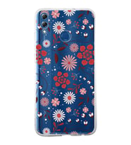 Huawei Honor 8x Uyumlu Kapak Flowers Tasarımlı Şeffaf Silikon Kılıf