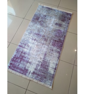 EVALİFE 8068 GRİ BORDO KAYMAZ DERİ TABAN HALI 80X150 CM