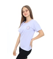 Toontoy Kız Çocuk Baskılı Tişört (Mavi)