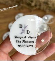 6 Cm- 20 Adet Söz Nişan Düğün Kız Erkek Bebek Yenidoğan Sünnet Hediyelik Buzdolabı Magneti (Beyaz)