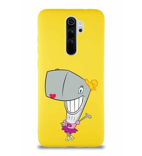 Xiaomi Redmi Note 8 Pro Soft Premier Kapak Pearl Yengeç Tasarımlı Silikon Kılıf - Sarı (Şeffaf)