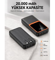 Dijital Ekranlı 20.000 Mah Powerbank 22.5w Hızlı Şarj + Çoklu Bağlantı Seçeneği Yeni Nesil