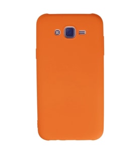 Samsung Galaxy J7 Kılıf Nano içi Kadife Silikon - Turuncu