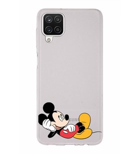 Samsung Galaxy A12  Kapak Mickey Mouse Tasarımlı Şeffaf Silikon Kılıf