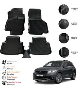 Vw Tiguan 2020 3D Havuzlu Paspas OTL