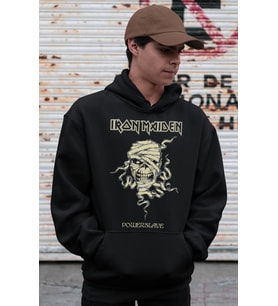 Iron Maiden Power Slave Rock Metal Baskılı Unisex Oversize Müzik Grubu Hoodie